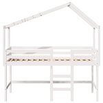 vidaXL Lit superposé et échelle et toit blanc 90x190cm bois pin massif