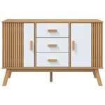 vidaXL Buffet OLDEN blanc et marron 114x43x73 5 cm bois massif de pin
