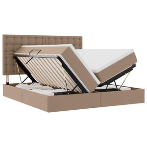 vidaXL Lit avec rangement et matelas Cappuccino 200 x 200 cm