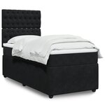 vidaXL Sommier à lattes de lit avec matelas Noir 90x200 cm Velours