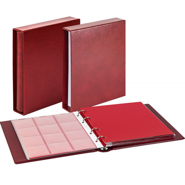 Album numismatique Karat Classic avec 10 feuilles pour monnaies de collection. Couleur - Bordeaux