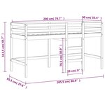 vidaXL Lit mezzanine enfants avec rideaux sans matelas 90x200cm