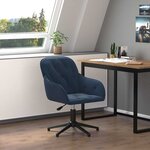 vidaXL Chaise pivotante de bureau Bleu Velours