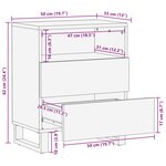 vidaXL Armoire de lit Marron 50 x 33 x 62 cm Bois de mangue massif