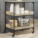 vidaXL Chariot de cuisine chêne sonoma 60x41x80 5 cm bois d'ingénierie