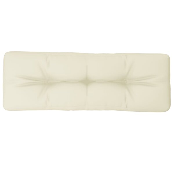 vidaXL Coussin de palette crème 120x40x12 cm tissu