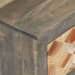 vidaXL Table de chevet Gris 40x30x50 cm Bois de manguier massif