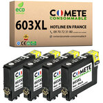 4 Cartouches noires 603XL Epson Compatibles Comete 603 XL, Entreprise Française