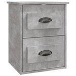 vidaXL Tables de chevet murales 2 Pièces gris béton 41 5x36x53 cm