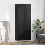 vidaXL Haut Armoire 2 Pièces Chêne noir Bois d'ingénierie et verre
