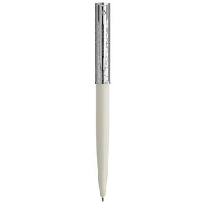 Stylo bille waterman allure deluxe blanc  recharge bleue pointe moyenne  coffret cadeau