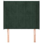 vidaXL Tête de lit avec oreilles Vert foncé 83x16x118/128 cm Velours