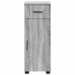 vidaXL Cabinet de salle de bain avec porte Gris Sonoma 30 x 35 x 80 cm