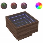 vidaXL Table d'appoint et LED chêne marron 40x40x30 cm bois ingénierie