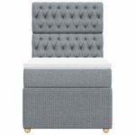 vidaXL Sommier à lattes de lit avec matelas Gris clair 90x200 cm Tissu