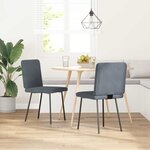 vidaXL Chaises à manger lot de 2 Gris foncé Velours
