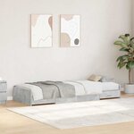 vidaXL Cadre de lit Gris béton 80 x 200 cm Bois d'ingénierie