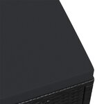 vidaXL Tabouret de jardin avec coussin Noir Résine tressée