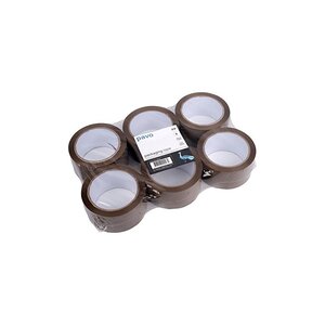 Pavo 6 ruban adhésif d'emballage, 50 mm x 66 m, pp, marron