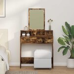 vidaXL Coiffeuse Chêne fumé 79 x 41 x 140 cm Bois d'ingénierie