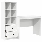 vidaXL Bureau avec rangement avec tiroir 2 Pièces Blanc Bois d'ingénierie