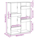 vidaXL Cloison de séparation noir 100x33x135 cm bois ingénierie