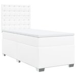 vidaXL Sommier à lattes de lit avec matelas Blanc 80x200 cm Similicuir