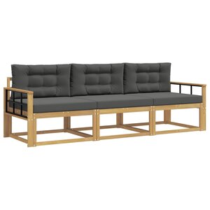 vidaXL Ensemble de canapés d'extérieur 3 Pièces Blanc et anthracite