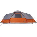 vidaXL Tente à dôme 11 personnes gris et orange imperméable