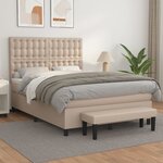 vidaXL Sommier à lattes de lit avec matelas Cappuccino 140x200 cm