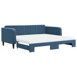 vidaXL Lit de jour avec lit gigogne et matelas bleu 100x200 cm velours