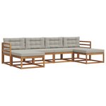 vidaXL Ensemble de canapés d'extérieur 6 pc Gris Naturel et Clair