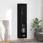 vidaXL Haut Armoire Chêne noir 34 5 x 34 x 180 cm Bois d'ingénierie