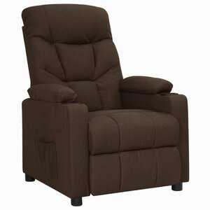 vidaXL Fauteuil inclinable Marron foncé Tissu