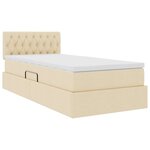 vidaXL Lit de rangement LED avec matelas Crème 90 x 190 cm Tissu