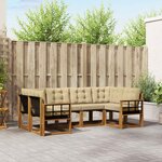 vidaXL Ensemble de canapés d'extérieur 6 pc Naturel et Beige
