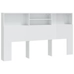 vidaXL Armoire de tête de lit Blanc brillant 180x19x103 5 cm