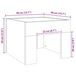 vidaXL Table de chevet avec LED infini chêne sonoma 40x40x30 cm
