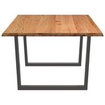 vidaXL Table à manger et bord naturel bois massif chêne