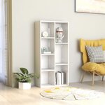 vidaXL Bibliothèque Blanc brillant 50x25x106 cm Bois d’ingénierie