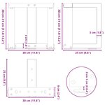 vidaXL Pieds de table basse en T  2 pièces  noir  30 x 25 x (30-31) cm  acier