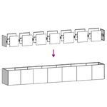 vidaXL Jardinière rouillé 280x40x40 cm acier inoxydable