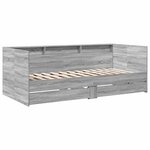 vidaXL Lit de jour avec tiroirs sans matelas sonoma gris 90x200 cm