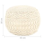 vidaXL Pouf fait à la main en macramé 45x30 cm Coton