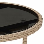 vidaXL Ensemble à manger de jardin et coussins 3 Pièces beige rotin verre
