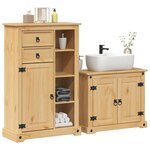 vidaXL Ensemble de meubles salle de bain 2 Pièces Corona bois pin massif