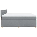 vidaXL Sommier à lattes de lit avec matelas Gris clair 180x200cm Tissu
