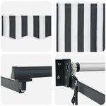 vidaXL Auvent rétractable anthracite et blanc 4x3 m tissu et aluminium