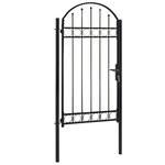 vidaXL Portail de jardin avec dessus arqué Acier 100x250 cm Noir