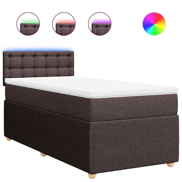 vidaXL Sommier à lattes de lit avec matelas Marron foncé 80x200 cm